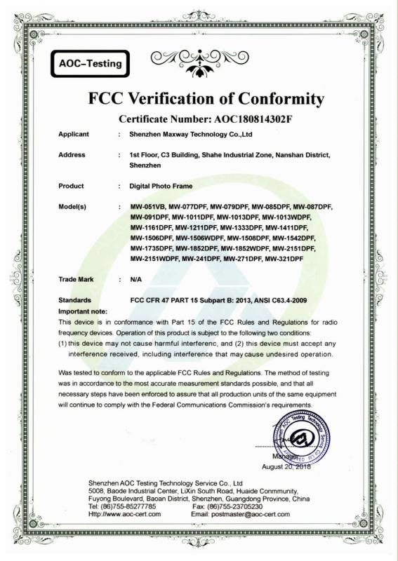 FCC - Shenzhen Maxway Technology Co.,ltd.