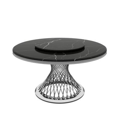 China Others Luxury Black Round Marble Dining Table And Chairs In Dining Furniture for sale