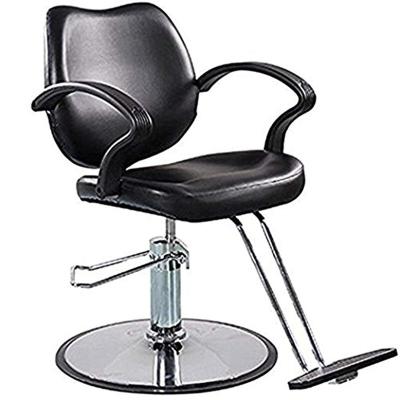 China Modern Vintage Black Barber Shop Barber Chairs Sit In Antique Design With Adjustable High Seat Haircut for sale