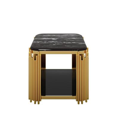 China Other New Arrive Modern Square Side Marble Living Room Table Stainless Steel for sale