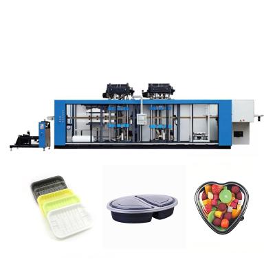 China Hotels Medium Layout 3 Station PVC Thermoforming Machines Plastic Container Thermoforming Machine for sale