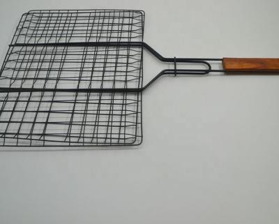 China Customized Big Long Handle Easily Cleaned Removable Grill Rack For Cooking Vegetable Fish Meat for sale