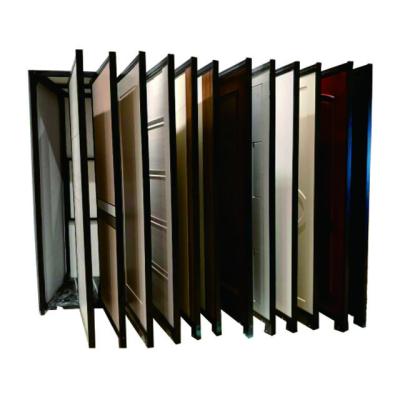 China Show Ceramic Tiles And Polish Ceramic Slab Free Standing Sliding Metal Door Wooden Display Rack for sale