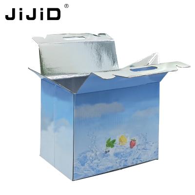 China Recycled Materials JiJiD Aluminum Foil Insulation Cardboard Cold Chain Meat Boxes Insulation Box for sale