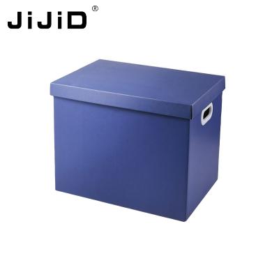 China JiJiD Recyclable Paper Storage Box Records Archival Filling Single Wall Box With Tie Cover Paper Storage Box for sale