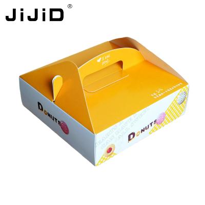 China JiJiD Handmade Folding Flat Box Sweet Packaging Dessert Donut Printing Cookie Board Custom Paper Shipping Box For Food for sale