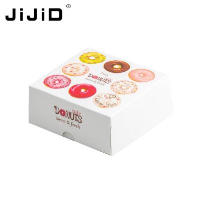 China JiJiD Logo Food Grade Paper Donut Handmade Custom Printed Disposable Paper Box Cake Donut Box For Food for sale