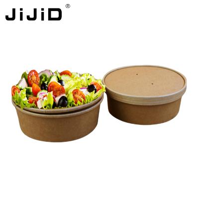 China JiJiD Disposable Disposable Paper Bowl Take Out Food Boxes And Cups Square Paper Bowl With Lid for sale