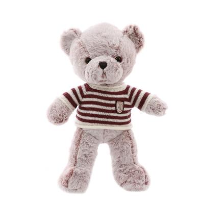 China Warm Striped Bear Toy Cute Teddy Bear Plush Toy For Kids plush sweater animal for sale