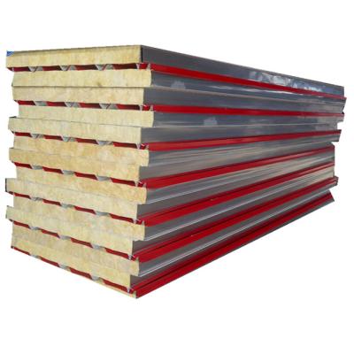 China 75mm Modern Structural Insulated Building Material Rock Wool Sandwich Panel for sale