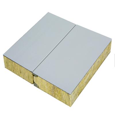 China Long Lifespan Aluminum Sheet Insulation Rock Wool Roof And Wall Sandwich Panel for sale