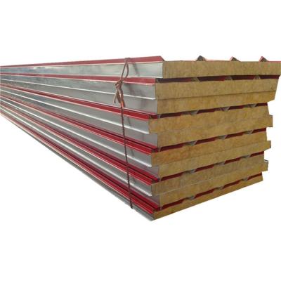 China Traditional Lightweight Prefab Fireproof Sandwich Panel Roof Rock Wool Sandwich Panels for sale