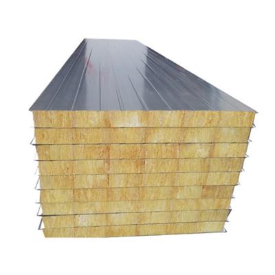 China Long Service Life Rock Wool / Mineral Wool Composite Sandwich Panel Sandwich Wall Panel Price for sale