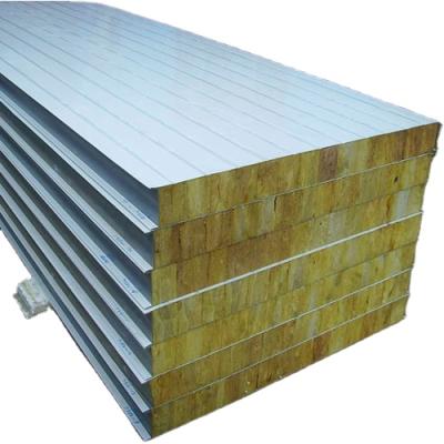 China 950/1150MM Rock Wool Sandwich Panels Interior Wall Panels For Building Materials for sale