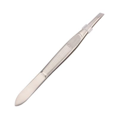 China Eyebrow Factory Stainless Steel Eyebrow Tweezers With Non-Slip Grip for sale