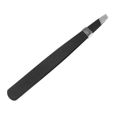 China Eyebrow Amazon Sells Black Electrophoresis Craft Stainless Steel Eyebrow Tweezers for sale