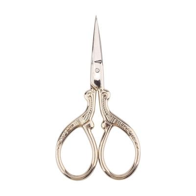 China Right Handed Scissors 3Cr13 Embossed Phoenix Scissors Eyebrow Trimmer Scissors With Stainless Steel Handle for sale