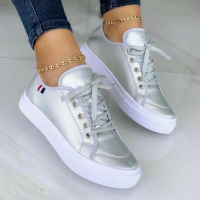 China Fashion Trend Woman Shoes Casual Sneakers For Women Round Toe Platform Shoes Lace Up Tennis Ladies Feminine Loafers for sale