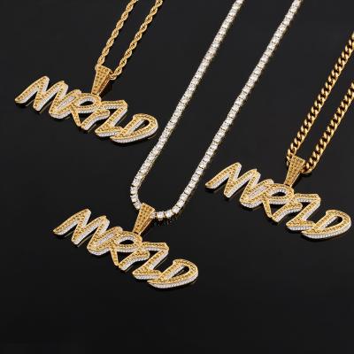 China CLASSIC 14K 18k Gold Plated A To Z Initial Letter Alphabet Stainless Steel Pendant Chain Necklace For Man Women for sale