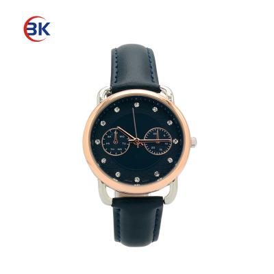 China Diamond Automatic Simple Minimalist Round Dial Style Date PU Leather Watch For My Girlfriend for sale