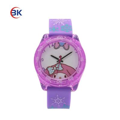 China Water Resistant Soft Swees Watch Band Silicone Snowflake Purple Treatment For Kids for sale