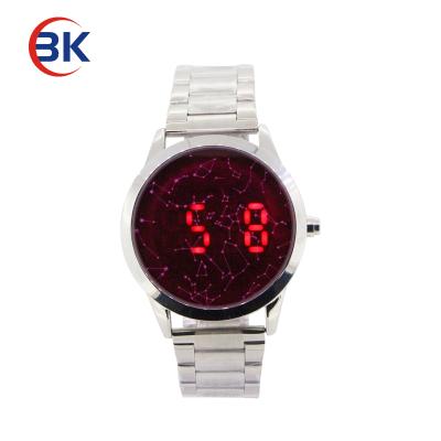 China Water Resistant Fancy Golden Digital Luxury Led Back Watches Stainless Steel for sale