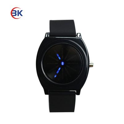 China Auto Date Custom Logo Digital Blue Light Silicon Hand LED Men Watch for sale