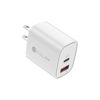 China QC3.0 USB Wall Charger Dual Ports 20W Wall Power Adapter US EU Plug Mobile Phone Quick Charger for sale