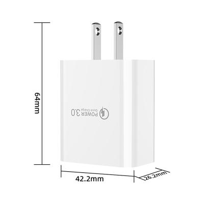 China Save Time QC3.0 USB Wall Charger With US EU EU 18W USB A Port Fast Charging Wall Charger For Smart Phone for sale