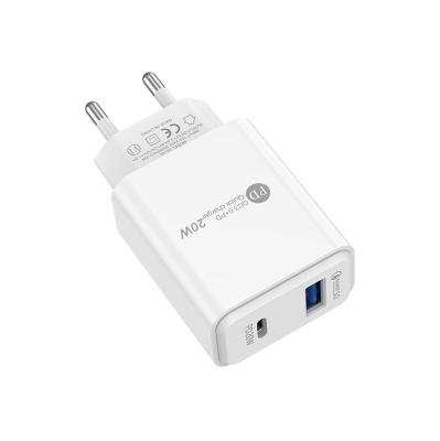 China USB Quick Charge + Type-C USB Wall Charger EU USA Plug Quick Charger 18W QC3.0 Palladium Travel Smart Match Quick Charger for sale