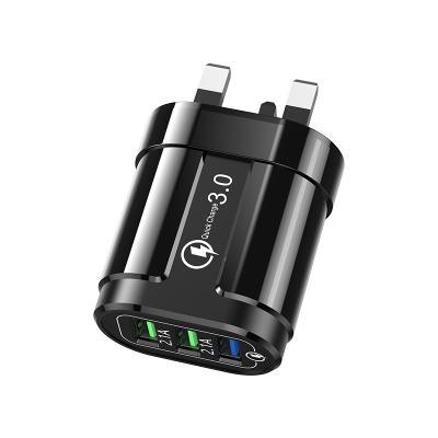 China Save Time QC3.0 Fast USB Charger 3 Ports Power Adapter 18W UK US EU Plug Wall Charger For Mobile Phone for sale