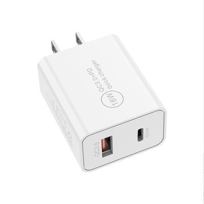 China Fireproof 2 USB Ports EU USA Charger PD USB-A Adapter Socket Universal Wall Charger PD Smart Phone Accessories for sale