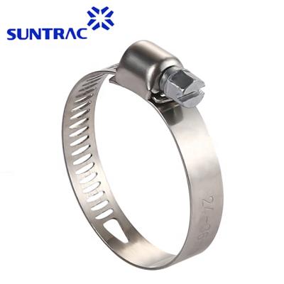 China Pipe Flange Band SAE J1670 Worm Gear Drive American Type Perforated Pipe Clamp for sale