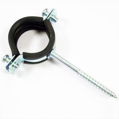 China High Quality Pipe Clamp Rubber Coating Slot Wall Mount Pipe Clamp With Welded Nail for sale