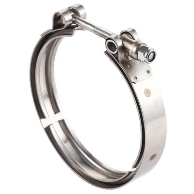 China Pipe Flange V-Band Conduit Clamp T-bolt Stainless Steel Heavy Duty Pipe Clamp for sale