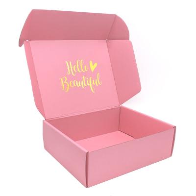 China Biodegradable Custom Small Pink Color Printed Corrugated Paper Cosmetic Packaging Mailer Box For Make Up for sale