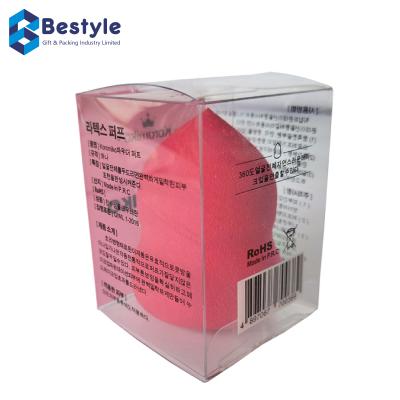 China Recycled Materials Factory Whole Sale For Customized Transparent PET PVC Plastic Package Boxes Retail Plastic Package For Make Up Tool Sponge Egg for sale