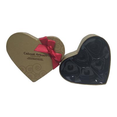 China Wholesale Aseptic Custom Gold Heart Shaped Gift Box With Ribbon Cover for sale