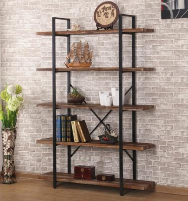 China Eco - Friendly Rustic Home Furniture Wood Metal Shelf , Industrial Style Bookcases Storage Rack for sale