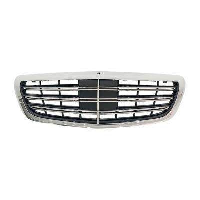 China Black ABS S65 Style Material Front Bumper Grille Grill Mesh For Mercedes Benz S Class W222 S63 AMG 2014+ for sale