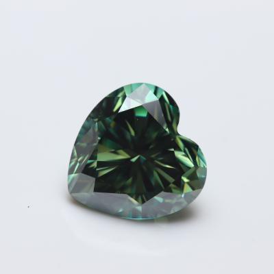 China Wholesale 5 Carat 11x11mm Heart Luxury Green Loose Stone Moissanite Keliji Loose Gemstone Keliji Gemstone For Diy Jewelry for sale