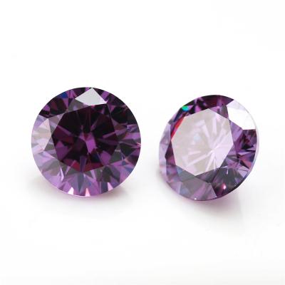 China For Jewelry Making Diy Jewelry Accessories Zircon Keliji Factory Direct Selling High Quality Amethyst Color Round Brilliant Cut Zircon For Jewelry Accessories for sale