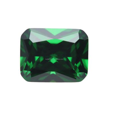 China Making jewelry bracelet earring pendant keliji wholesale price good quality green octagon rectangle zircon radiant cut CZ zircon gemstone with decoration for sale