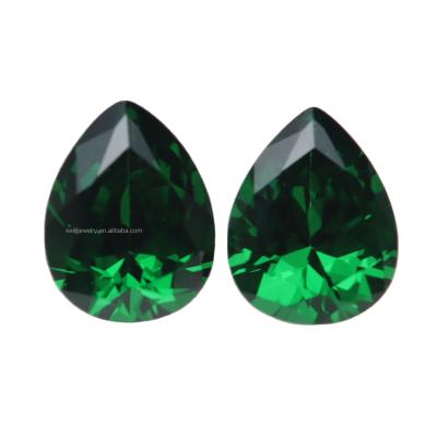 China Making Jewelry Necklace Bracelet Earring keliji Top Quality Green Color Pear Shape Shiny Cut Zircon CZ Gemstone For Jewelry Accessories for sale