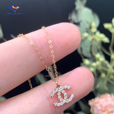 China Fashion keliji wholesale 18k Rose Gold Natural diamond fashion necklaces jewelry women party wedding for sale