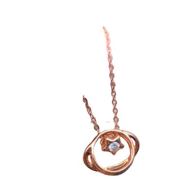 China Hot selling 18k Europe and America keliji star shape rose gold natural diamond necklace fashion pendant jewelry for sale