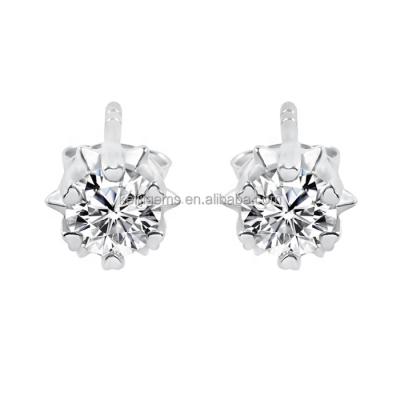 China TRENDY 0.5ct/1ct VVS D Color Moissanite Diamond 925 Six Silver Claw Stud Earring With GRA Certificated For Women for sale