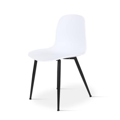 China Other Wholesale Metal Leg Modern Design White Plastic Dining Chair for sale