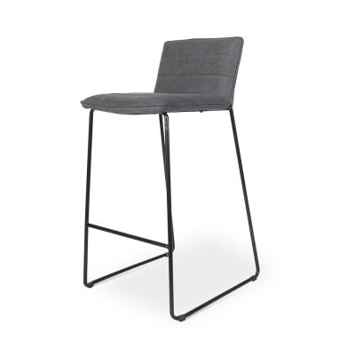 China Modern Custom Fabric Metal Fabric High Bar Stool Chair With Backrest for sale