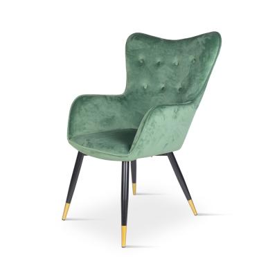 China Back High Fabric Upholstered Upholstered Accent Chair With Metal Legs for sale